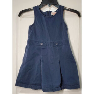 Cat & Jack Girls 5 Navy Blue School Uniform Jumper Dress Sleeveless Pleated